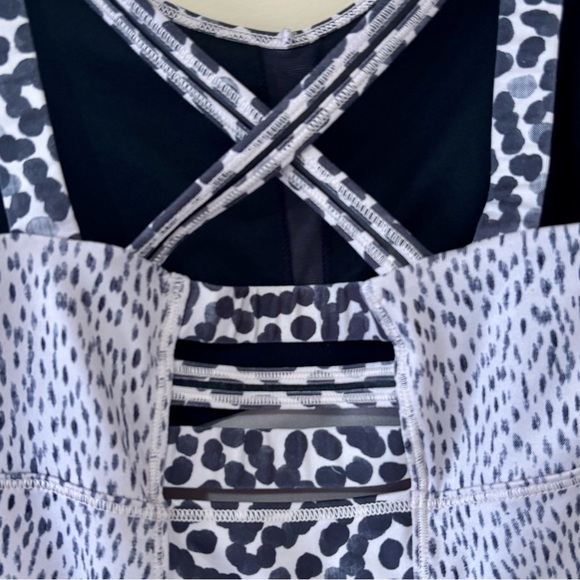 Lululemon|$15|Happy Strappy Tank Top Ace Spot Grain Black/Dottie Dash Black Sz 4 - Picture 3 of 5